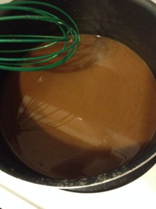 After whisking water into the paste
