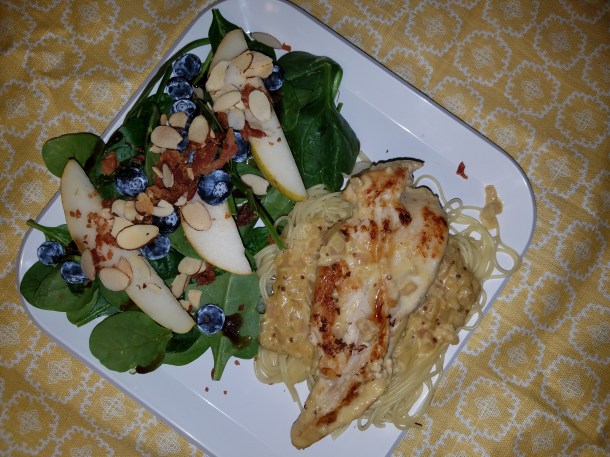 Chicken Mustard Cream Sauce &amp; Bacon Pear Berry Sa